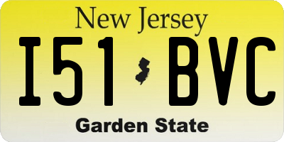 NJ license plate I51BVC