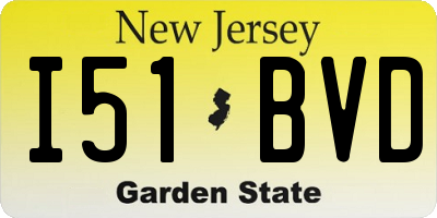 NJ license plate I51BVD