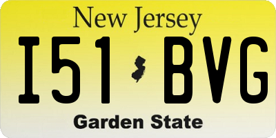 NJ license plate I51BVG