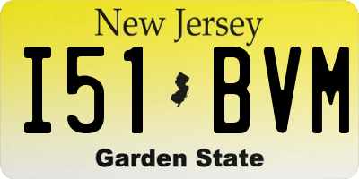 NJ license plate I51BVM