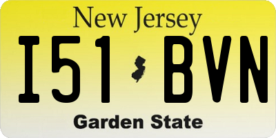 NJ license plate I51BVN