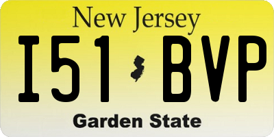 NJ license plate I51BVP