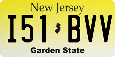 NJ license plate I51BVV