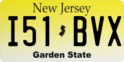 NJ license plate I51BVX
