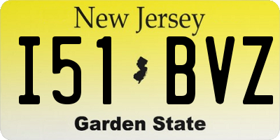 NJ license plate I51BVZ