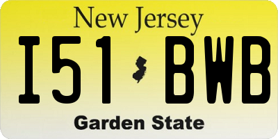 NJ license plate I51BWB