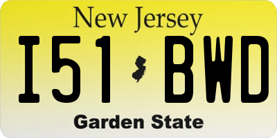 NJ license plate I51BWD