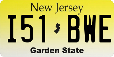 NJ license plate I51BWE