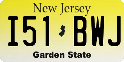 NJ license plate I51BWJ