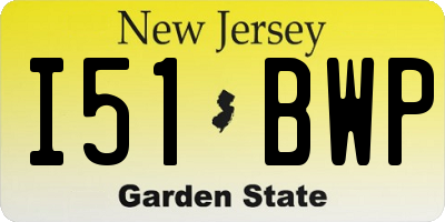 NJ license plate I51BWP