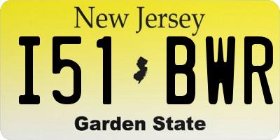 NJ license plate I51BWR