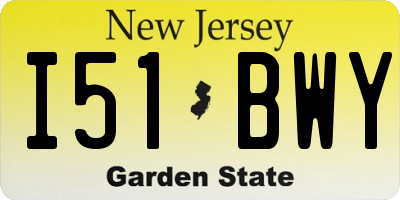 NJ license plate I51BWY