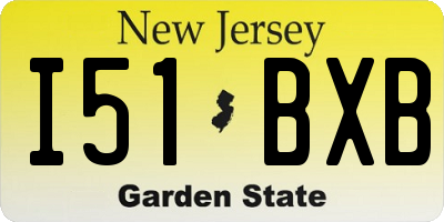 NJ license plate I51BXB