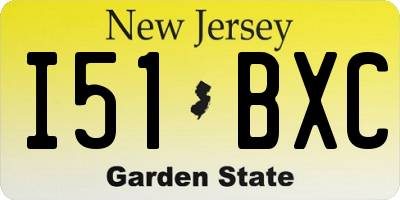 NJ license plate I51BXC
