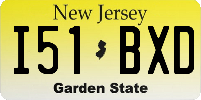 NJ license plate I51BXD