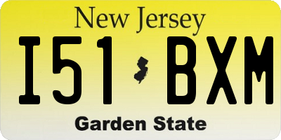 NJ license plate I51BXM