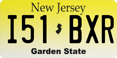 NJ license plate I51BXR