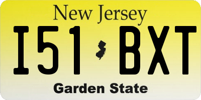 NJ license plate I51BXT