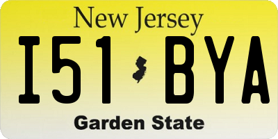 NJ license plate I51BYA
