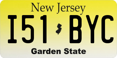 NJ license plate I51BYC