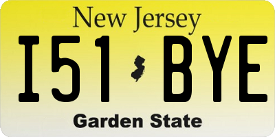 NJ license plate I51BYE