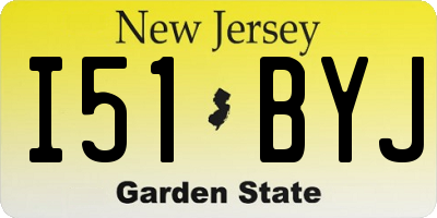 NJ license plate I51BYJ