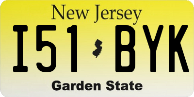 NJ license plate I51BYK