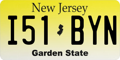 NJ license plate I51BYN