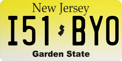 NJ license plate I51BYO