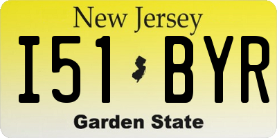 NJ license plate I51BYR