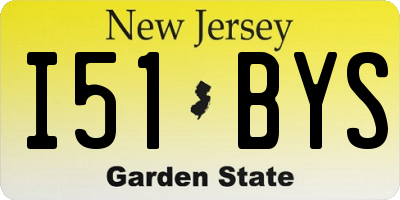NJ license plate I51BYS