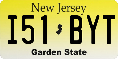 NJ license plate I51BYT