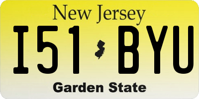NJ license plate I51BYU