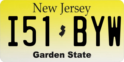NJ license plate I51BYW