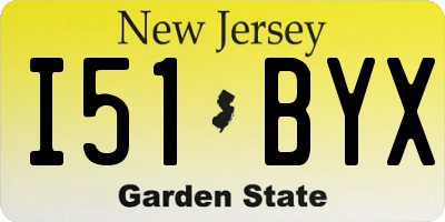 NJ license plate I51BYX