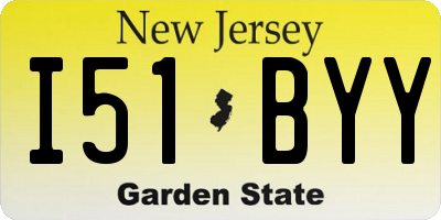 NJ license plate I51BYY