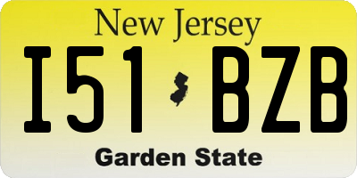 NJ license plate I51BZB