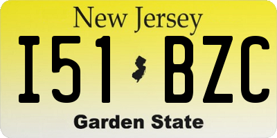 NJ license plate I51BZC
