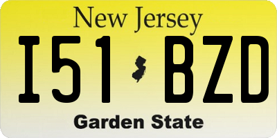 NJ license plate I51BZD