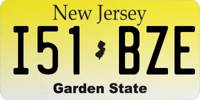 NJ license plate I51BZE