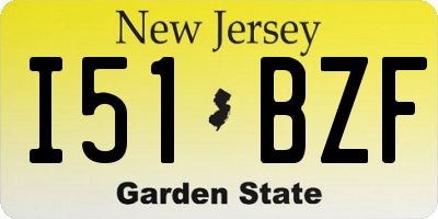 NJ license plate I51BZF