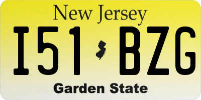 NJ license plate I51BZG