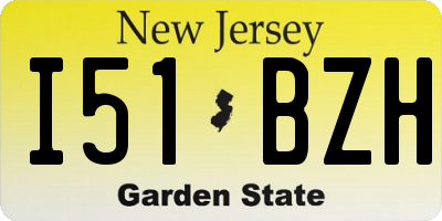 NJ license plate I51BZH