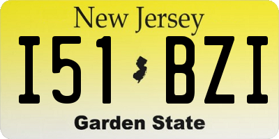 NJ license plate I51BZI