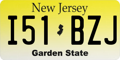 NJ license plate I51BZJ