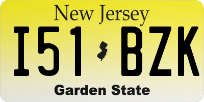 NJ license plate I51BZK