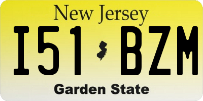 NJ license plate I51BZM