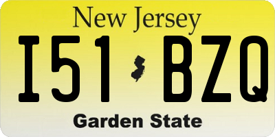 NJ license plate I51BZQ