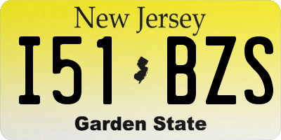 NJ license plate I51BZS