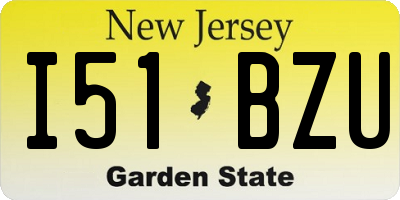 NJ license plate I51BZU